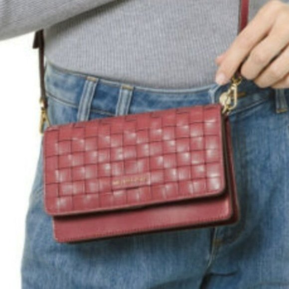 Michael Kors Jet Set Leather Woven Phone Crossbody - Picture 3 of 8